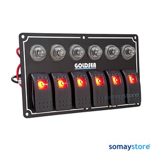 Goldsea Switch Panel Otomatik Sigortalı Sigorta Paneli - Kırmızı Led