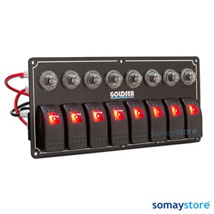 Goldsea Switch Panel Otomatik Sigortalı Sigorta Paneli - Kırmızı Led