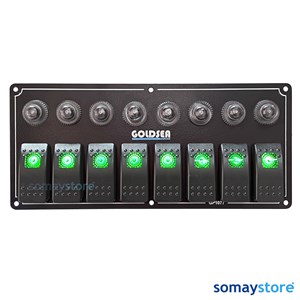 Goldsea Switch Panel Otomatik Sigortalı Sigorta Paneli - Yeşil Led